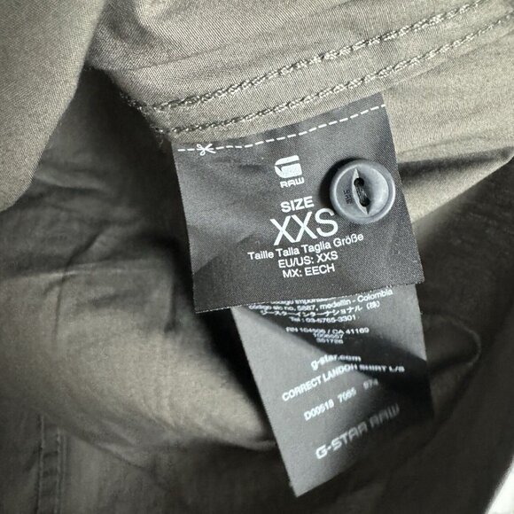 G Star Raw Mens Correct Landoh Slim Shirt XXS L/S Atton Stretch Poplin Carbide - Picture 10 of 13